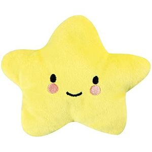 QLLQ Huisdierspeelgoed met Sound Star Series kat en hond tandenreiniging pluche piepers (geel) polyester