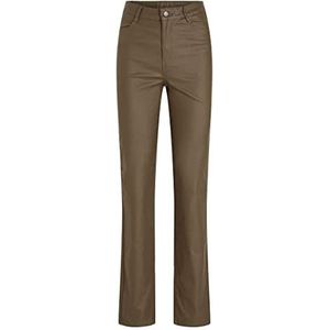 Vila Vicommit Coated Hw Straight Pant-Noos Leren broek voor dames, krokodillenpatroon, S, Krokodil patroon