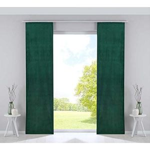 Gardinenbox Milano 203571-2 verduisteringsgordijn blackout fluweel ondoorzichtig verzwaringsstangen, H x B 245 x 60 cm, groen