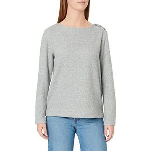 TOM TAILOR Sweatshirt voor dames met geribbelde structuur, 30282 - Concrete Grey Melange