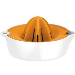 Fiskars Citruspers met sapreservoir, diameter: 11,9 cm, kunststof, Functional Form, wit/oranje, 1016125
