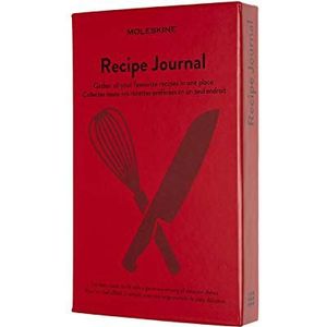 Moleskine 8058647620213 Receptenboekje, (thema- / hardcover notitieboek voor het verzamelen en organiseren van uw recepten, 13 x 21 cm, 400 pagina's), Rood