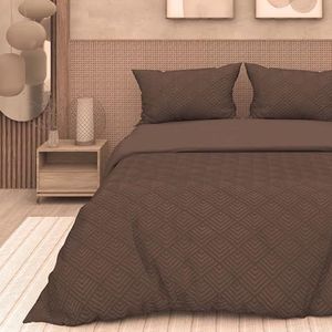 Intemporel Beddengoedset 3D-microvezel, 240 x 220 cm, Gaia bruin, door Soleil d'Ocre