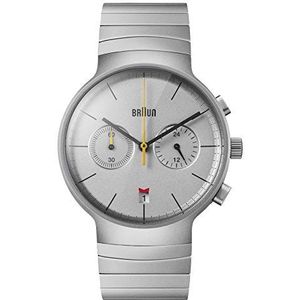 Braun BN0265SLBTG, gewatteerd chronograaf horloge met pantoffels, zilver (zilver), armband, Zilver (zilver), Armband