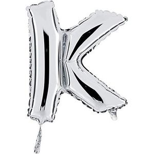 Grabo Midiloon 14309S-P letterballon K, lengte 35,6 cm, kleur: zilver, één maat