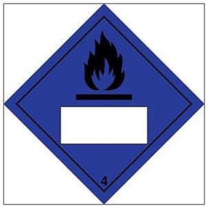 V Safety Magneetbord ""Dangerous When Wet 4 UN Substance Numbering Hazard"", 250 x 250 mm