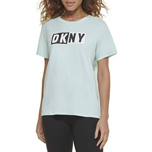 DKNY T-shirt de sport pour femme avec logo deux tons, Book Green, S