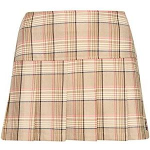 Superdry Vintage 1/2 Pleat Check Skirt trainingspak voor dames, Cream Navy Check