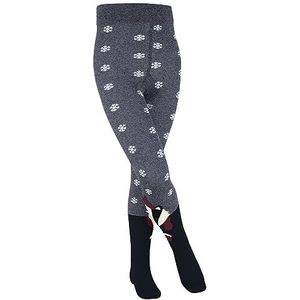 FALKE Winter Badger Biologisch Katoen Duurzaam Fijn Fancy Patroon 1 Panty Unisex Kinderen (1 stuk), Blauw (Navy 6120)