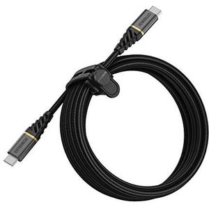 OtterBox USB C-C USB PD 3 m versterkte gevlochten kabel, snel opladen, Performance Plus-serie, zwart