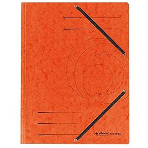 Herlitz Kartonnen map met oranje rubberen flap