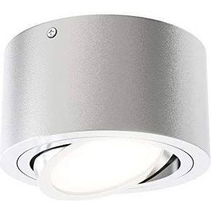 Briloner Leuchten LED plafondlamp draaibaar 5W met reflector 470lm 3000K zilver Ø 9cm