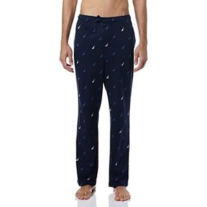 Nautica Soft Knit Sleep Lounge Pant Pyjamabroek voor heren, Marineblauw logo