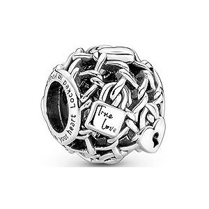 Pandora Charm 790071C00 hangslot & ketting, Sterling zilver, geen edelsteen, Sterling zilver, Geen edelsteen