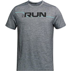 Under Armour Run Front T-shirt voor heren, Graphic Short Sleeve, zwart/reflex (001)