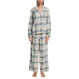 ESPRIT Geruit flanellen pyjamaset, blauwgroen, XL, Blauwgroen