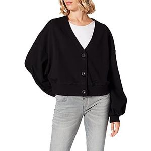 Urban Classics Korte cardigan voor dames van biologische badstof, Zwart