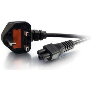 C2G 1 m RU Laptop Netsnoer (BS 1363 naar IEC 60320 C5) - Stroomkabel (1 m, mannelijke connector/male connector, netstekker type G, C5 koppeling, 250 V, zwart)