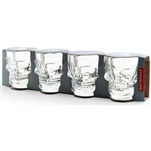 Kikkerland KKGL06 Alcoholglazen (borrelglas) doodskopvorm, 4 stuks