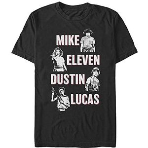 Stranger Things Cast Characteristic T-shirt voor heren, korte mouwen, zwart, XXL, zwart, XXL, zwart.