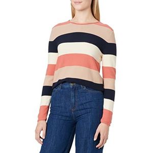 TOM TAILOR Basic gebreide trui voor dames, 30650 - Roze Navy Colorblock Stripe
