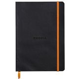 Rhodia Zwart rama 14,8x21 gelinieerd zacht ivoor 117402C