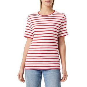 GANT Gestreept SS T-shirt voor dames, Helder rood