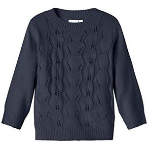 NAME IT Nmfvibbi Ls Knit N1 gebreide trui voor meisjes, Dark Sapphire