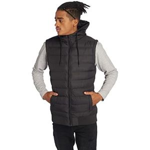 Urban Classics Small Bubble Vest met capuchon voor heren, mouwloos, 1 stuk, Zwart (zwart/zwart 17).