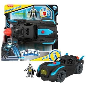 Fisher-Price Imaginext HGX96 Voertuigset met een DC Super Friends Batman-figuur en een volledig uitgeruste Batmobile (30 cm), om te verzamelen, speelgoed voor kinderen, vanaf 7 jaar