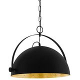 Eglo Covaleda 1 Hanglamp, 1 lichtpunt, industrieel, vintage, retro, hanglamp van staal in zwart, goud, voor eettafel en woonkamer, E27-fitting, diameter 45,5 cm