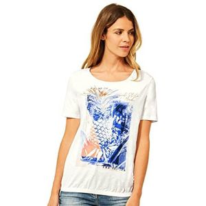 Cecil B318185 Jersey T-shirt voor dames, Vanilla Wit