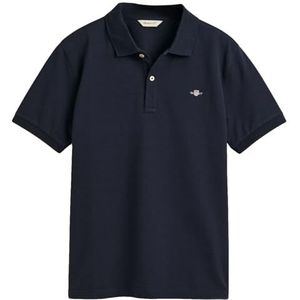 GANT Polo piqué Shield SS unisexe pour enfant, Bleu nuit, 176