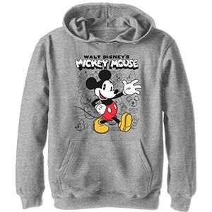 Disney Mickey Mouse Classic Poster Sketched Boy capuchontrui, grijs gemêleerd Athletic S, atletisch grijs gemêleerd