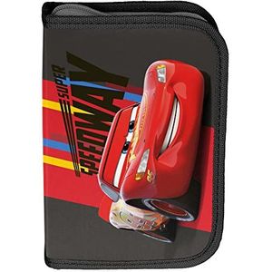 Paso Children's etui, 22-delig, motief Cars, zwart/rood