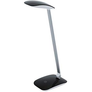 Eglo Cajero led-tafellamp met 1 fitting, dimbare moderne USB-lamp, bureaulamp, minimalistisch van hoogwaardig kunststof, zwart