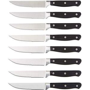 Amazon Basics Steakmessenset, 8-delig, gekartelde stalen messen, ergonomische greep