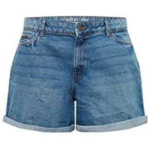 NOISY MAY Nmsmiley Nw Shorts Vi060mb Curve Noos Jeansshort Dames, Blauwe mix