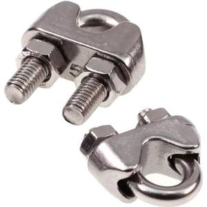 cyclingcolors 2 x kabelbinders, roestvrij staal, A4, U-connector, bout voor staalkabel, doe-het-zelf, hantering gereedschap, 8 mm