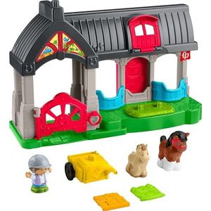 Fisher-Price Little People HWR84 Peuterspeelgoed, schattige stal met geluiden, figuren en accessoires voor kinderen vanaf 1 jaar