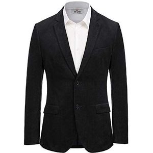 PJ Paul Jones Corduroy blazer voor heren, slim fit, twee knopen, casual stijl, zwart., M