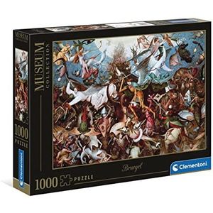 Clementoni - Museum Collection-Bruegel, Fall of The Rebel Angels, Made in Italy, 1000 stukjes, kunst, puzzels, beroemde schilderijen, plezier voor volwassenen, meerkleurig, medium, 39662