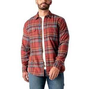 Dickies Flex Flanellen Shirt L/S Professioneel Utility T-shirt voor heren, Veelkleurige geruite baksteen