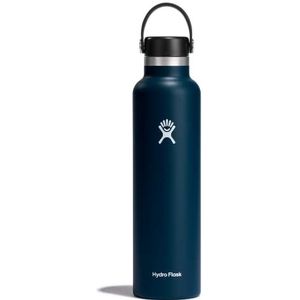 HYDRO FLASK - 709 ml waterfles - Geïsoleerde roestvrijstalen waterfles met flexibele lekvrije sluiting en poedercoating - BPA-vrij - Standaard hals - Indigo