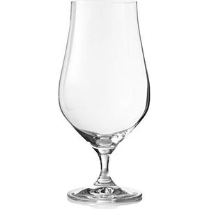 Tulip Pilsner bierglas set van 6 - groot bierglas voor Belgische en Britse bierdrinkglazen - 540 ml - elegant steelglas in kristallen tulpenvorm en steelglas