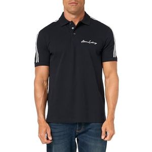 Armani Exchange Poloshirt van stretchkatoen met kenmerkend logo, regular fit poloshirt voor heren, Navy Blauw