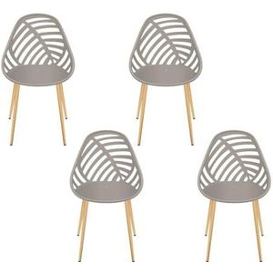 HOME DECO FACTORY, HDO0336, set van 4 stoelen Alameda Taupe M4, buitenmeubels, 52,3 x 86,5 x 49 cm, zithoogte 45 cm