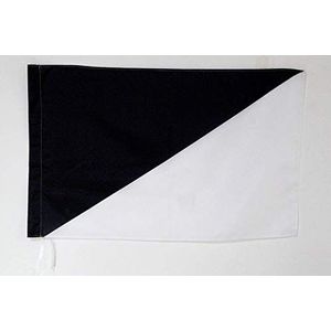 AZ FLAG Vaandel racerit, zwart en wit, 90 x 60 cm – vlag commissar 60 x 90 cm, vlaggenschede