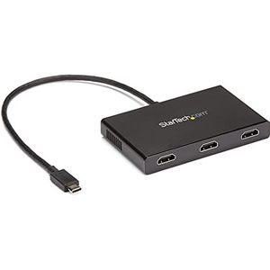 StarTech.com 3-poorts multimonitoradapter – videosplitter USB-C naar 3 x HDMI – USB Type-C naar HDMI MST – Dual 4K30Hz of Triple 1080p – compatibel met TB3 – alleen Windows (MSTCDP123HD)