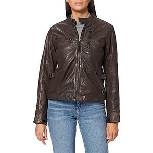 G-STAR RAW Leren jas voor dames, bikerjack, Grijs (Raven C851-976)